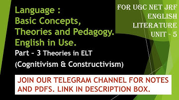 Unit - 5 | Theories in ELT | Language Basic concepts theories and pedagogy English in use
