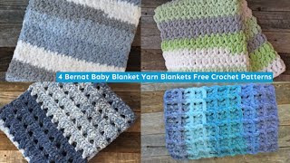 4 Boy Bernat Baby Blanket Yarn Crochet Patterns Super Chunky Yarn 6 Quick Easy