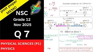 MEMO Question 7 DBE Grade 12 NSC P1 2025 Forces and electric field between charged particles