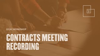 Workshop  Contracts Meeting Recording