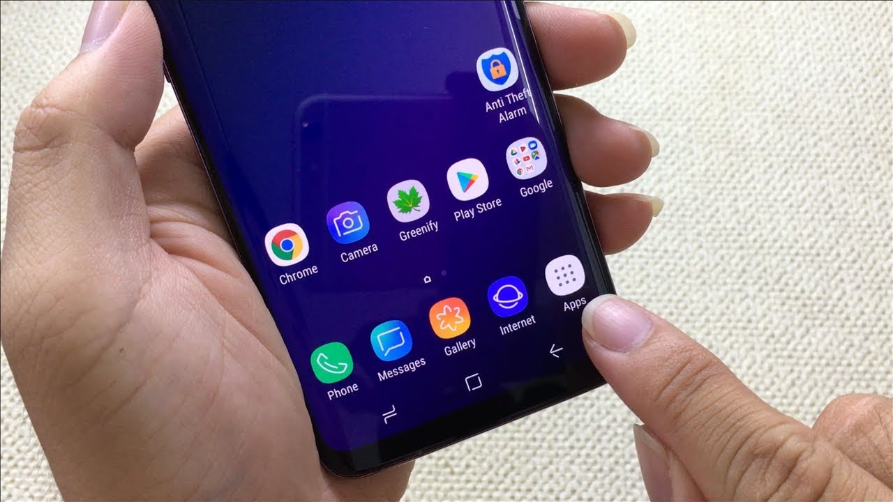 How to show App menu button on Samsung Galaxy S9 - YouTube