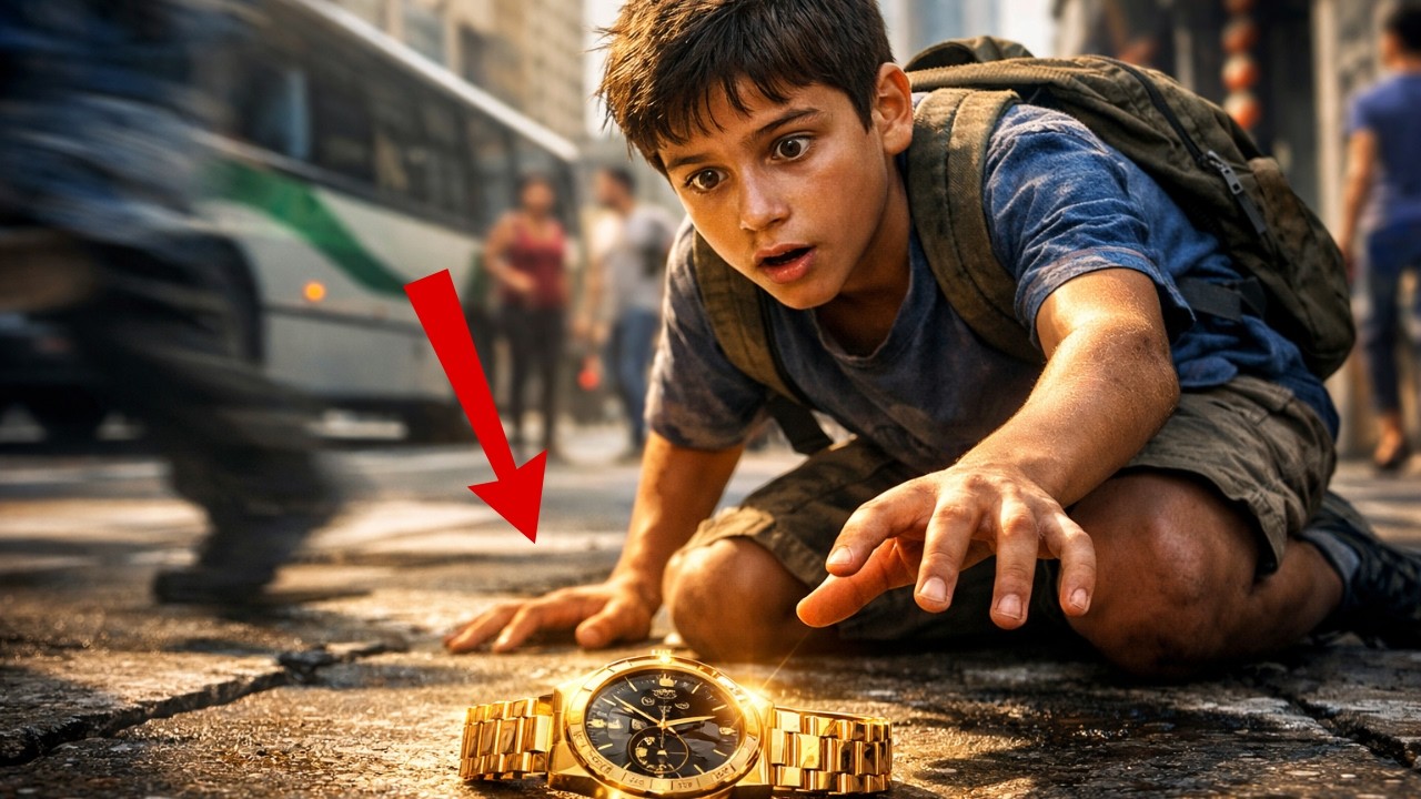 Menino Pobre devolve relógio que achou na calçada. Três carros pretos pararam na frente da  sua casa