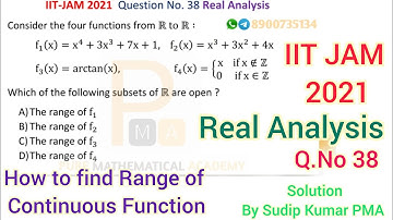 IIT JAM 2021 Mathematics | Real Analysis Solution | Q.Number 38 | How to find Range of a Function ?