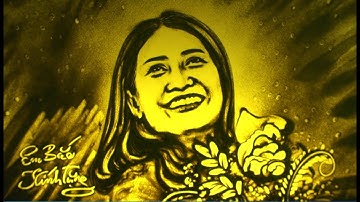 Vẽ tranh cát biểu diễn chân dung đóng khung tặng ngay trên sân khấu - Nghệ sĩ Nguyễn Tiến