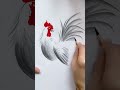 Realistic Rooster Drawing | Easy Pencil Sketch with Red Accent | Step-by-Step Art Tutorial 🐓