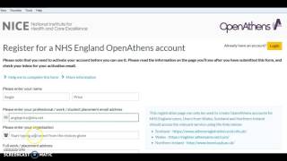 Registering for Open Athens