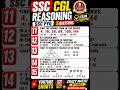SSC CGL Reasoning 🔥 Questions Challenge | Crack It Fast! #ssccgl #reasoning #shorts
