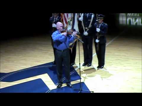 Peter Wilson plays National Anthem on Violin for WVU Men's Basketball Game
