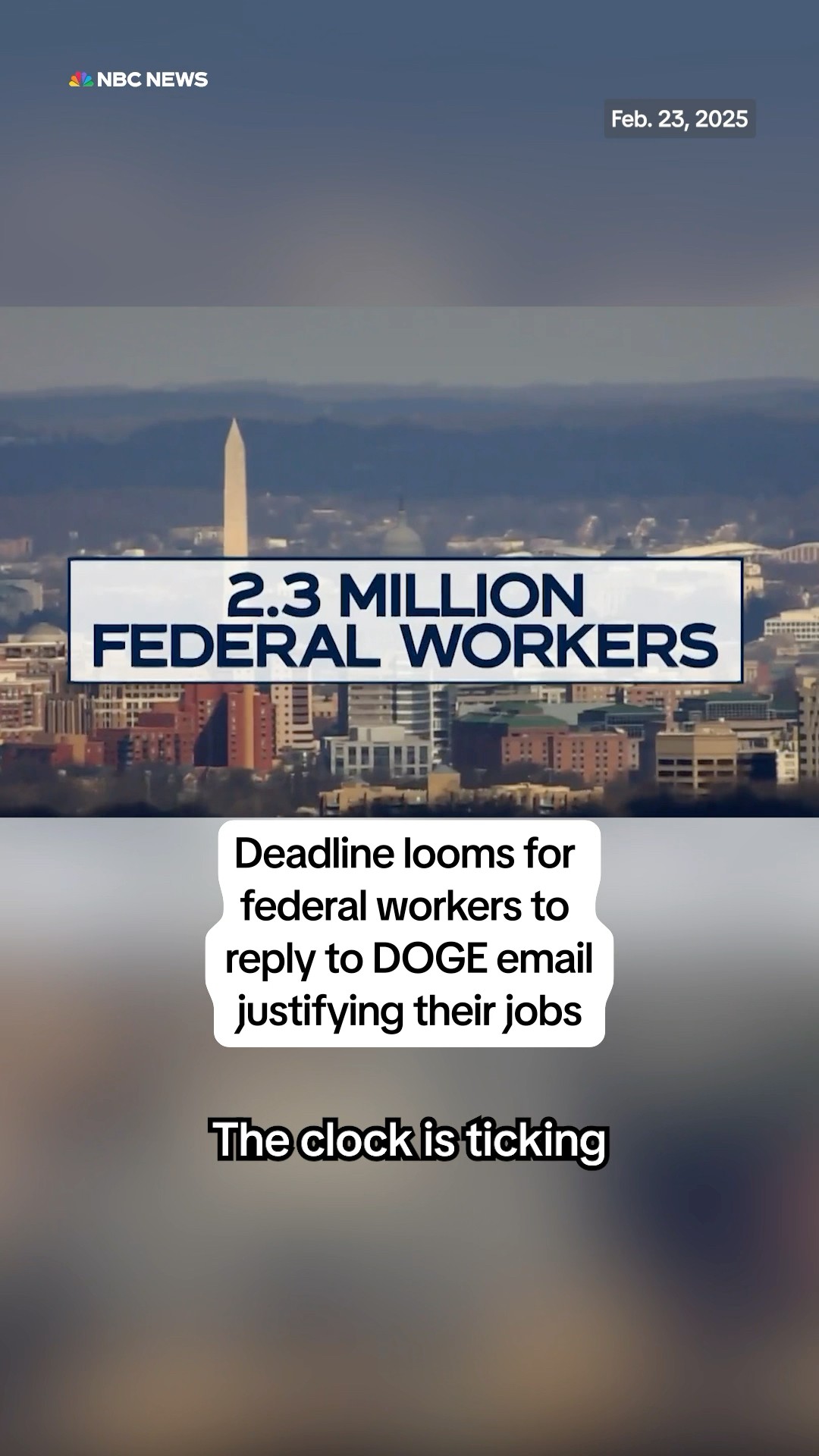 Deadline looms for federal workers to reply to DOGE email justifying their jobs.