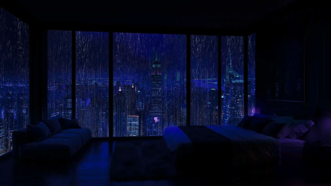 No Ads The Sound of Rain for Sleep - Sleeping in a Million Dollar Apartment in NYC - Rain Sleep ASMR