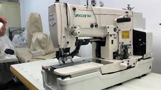 Zoje 783 Button Hole Sewing Machine Complete with table stand and 110 V continuous run motor.