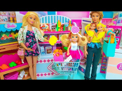 첼시 바비 인형 쌍둥이 아기 임신 출산 육아 쇼핑 마트 슈퍼마켓 놀이 장난감 Barbie Supermarket Grocery Shopping with Chelsea and ken