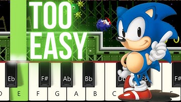 Sonic the hedgehog - Starlight Zone Easy Piano tutorial (Slow to Regular Speed)
