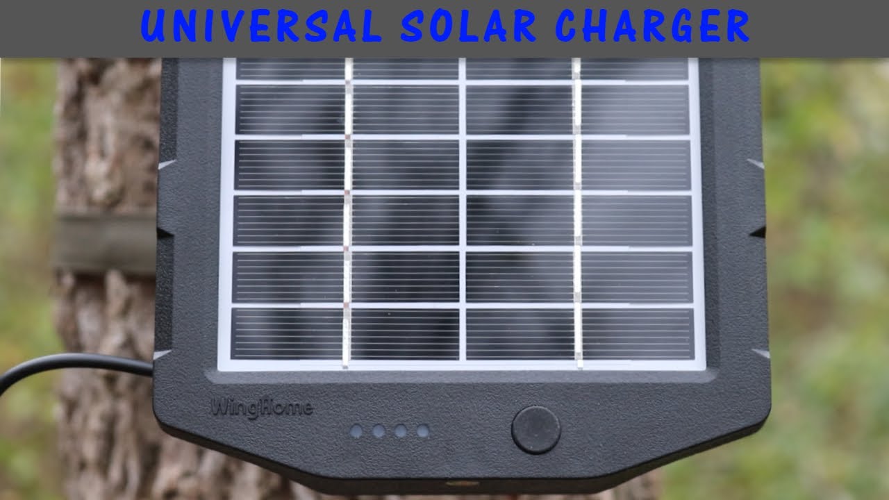 Panel solar de cámara de sendero, kit de cargador de batería solar WingHome  12V/1A 6V/1.5A con batería de litio recargable de 2000 mAh incorporada
