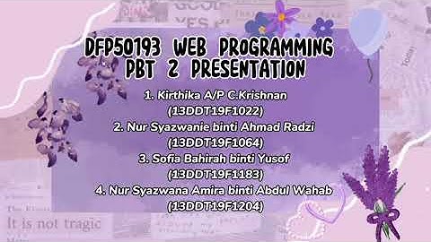 DFP50193 WEB PROGRAMMING | PBT2