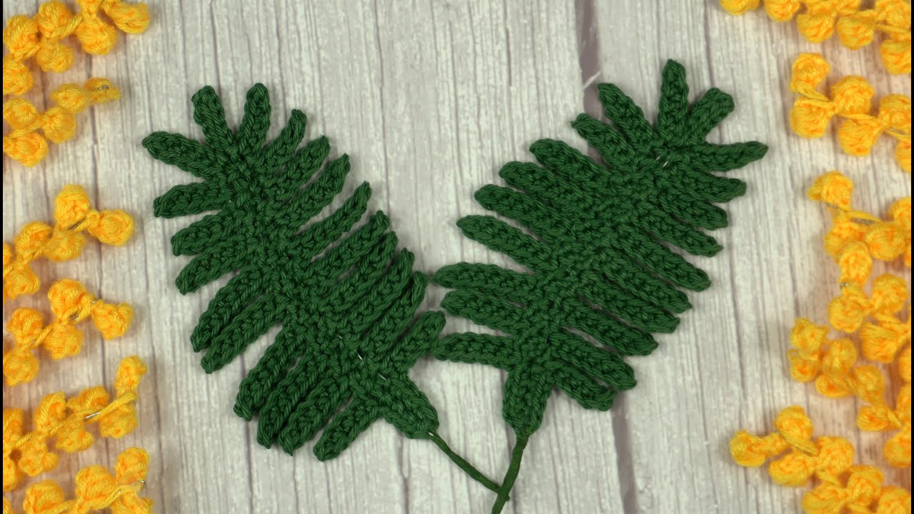 HOJAS DE MIMOSA TEJIDAS EN CROCHET