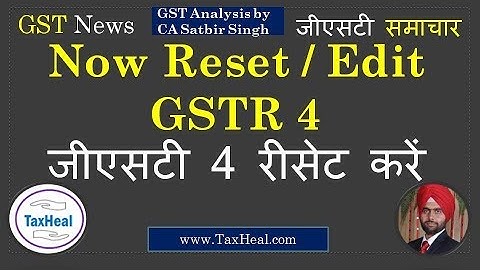 GSTR 4 Edit /Reset  Enabled on GST Portal