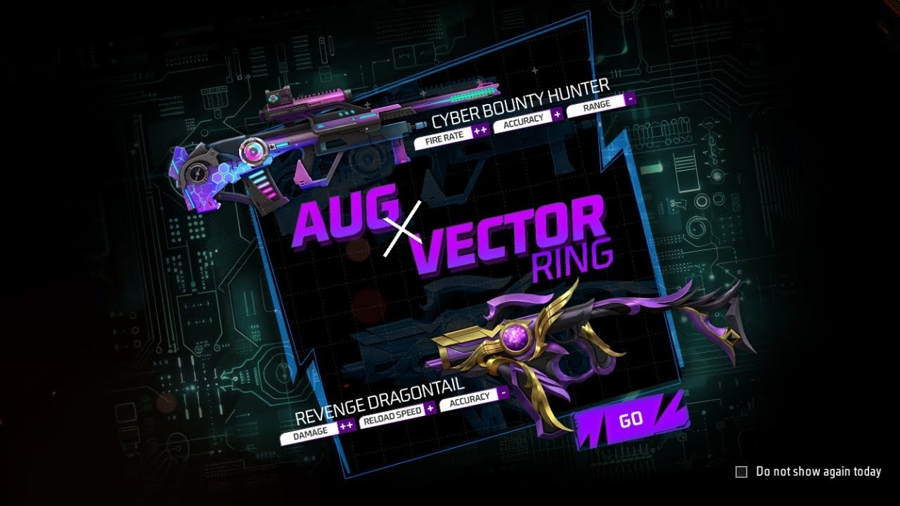 NEW AUG X VECTOR RING EVENT | NEW CYBER BOUNTY HUNTER AUG SKIN | ONE SPIN TRICK | Andheri Free Fire