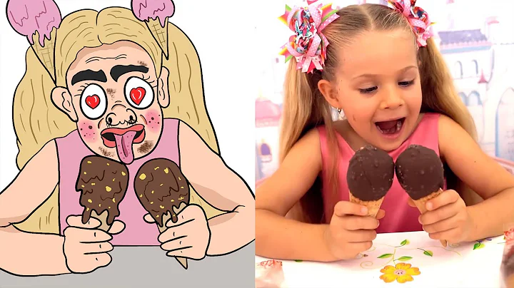 Diana tastes different Ice Cream l funny drawing meme l Diana and Roma