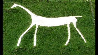 Marlborough white horse by drone