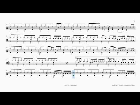 Take Me Higher（迪迦奥特曼）鼓谱分享DrumScore