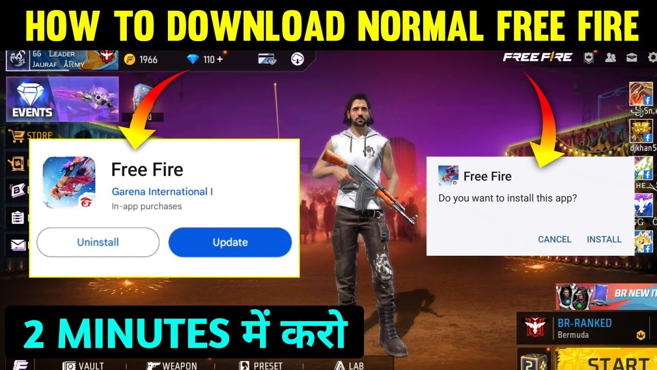 How to Download Normal Free Fire | Normal Free Fire Update kaise kare ...