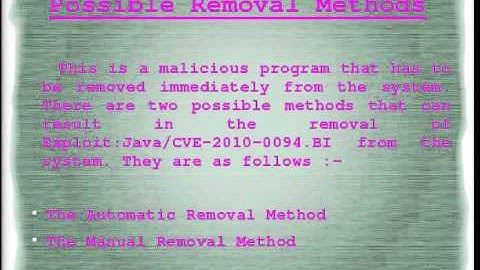 Delete Exploit:Java/CVE-2010-0094.BI Windows Malware