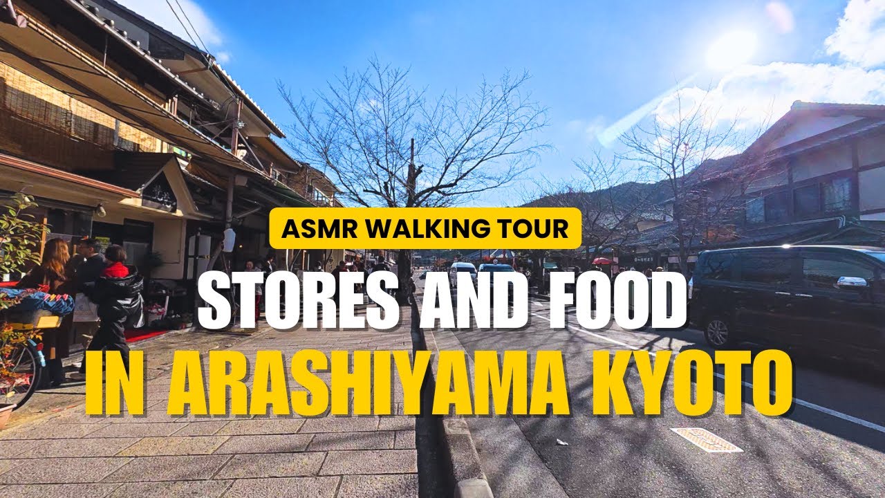 Stores Around Arashiyama Kyoto | ASMR Walking Tour No Talking POV