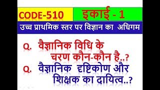 CODE 510 .वैज्ञानिक विधि के  चरण कौन-कौन है..