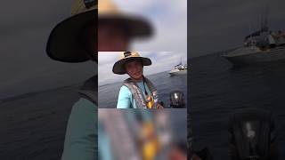 Little boys epic duel with big fish..