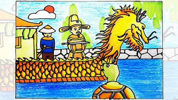 Vẽ sự tích Hồ Gươm - Vẽ truyện Sự tích Hồ Gươm đơn giản