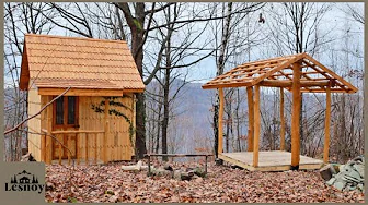 🪚Built a house in the forest🏡.  I'm building a gazebo.Part 1