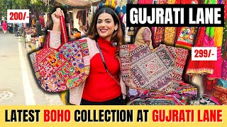 Gujrati market ki Latest Collection | Boho Bags and Silver Jewelry | Gujarati Lane #janpathmarket