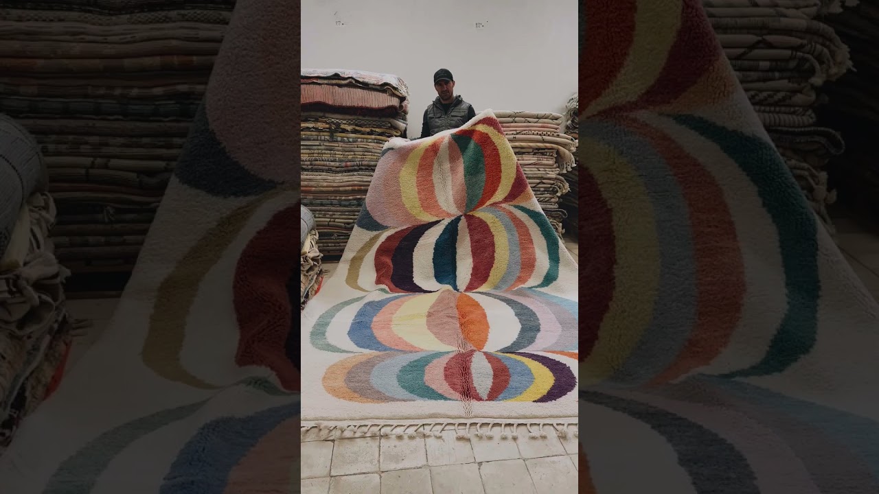 Adding a Pop of Color with a Handmade Moroccan Rug featuring Colorful Circles