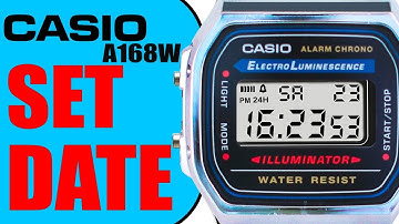 Casio A168 W How to set the DATE !! (90 seconds tutorial) in 4K