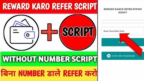 Reward Karo App  Script | Reward Karo Refer Script | Without Number Script | refer script today |