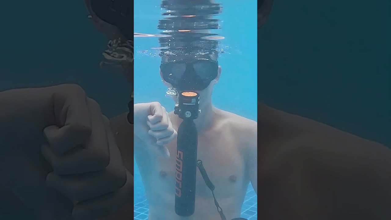 Test A 0 5liter Mini Scuba Tank In The Pool Underwater Swimmingpool Summer Coolgadgets Beach