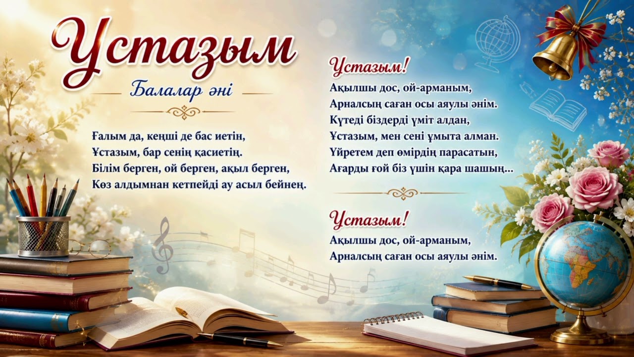 "Ұстазым"Балалар әні #Балаларминусы#балаларәні#караоке
