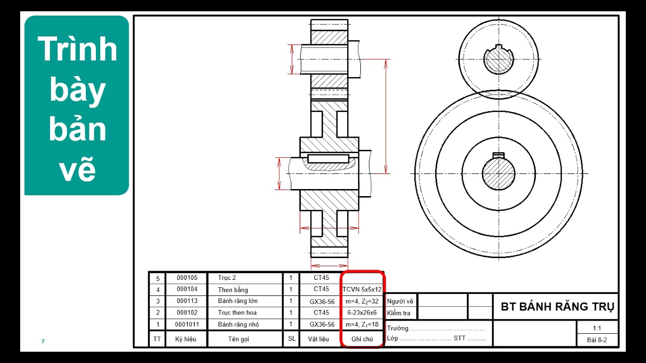 Các quy ước và quy trình thiết kế bản vẽ bánh răng chi tiết nhất