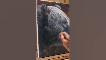 2 weeks of painting under a minute. An art time lapse video of creating the painting of Bear 399.