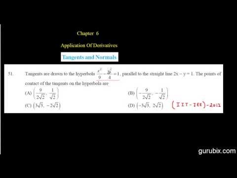 Hindi : Problem 51 (IIT JEE - 2012) - Tangents and Normals - Ch 6 - CBSE Class 12th Math