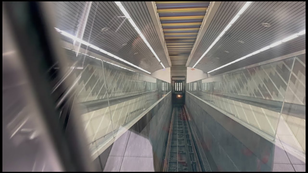 Famous MontgomeryKONE Inclined Elevator (East) at CityPlace Station- Dallas, TX, USA