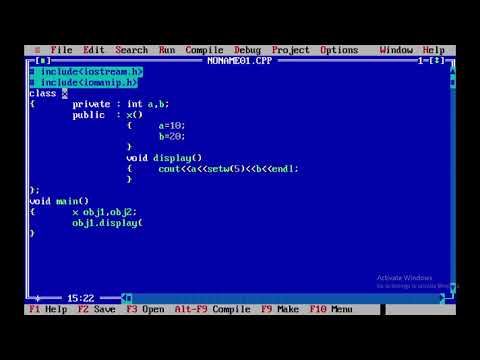 C++ Program to show Initialization of an Object using default constructor