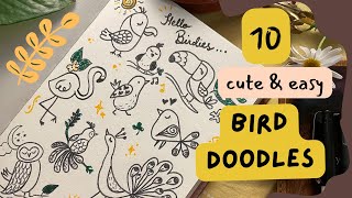 10 Cute Bird Doodles to draw when you're bored | How to doodle birds