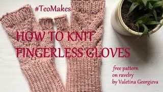 Knitted Fingerless Gloves  Beginner Knitting 