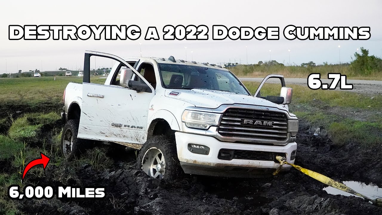 2022 Dodge Cummins 6.7l gets stuck and DESTROYED - YouTube