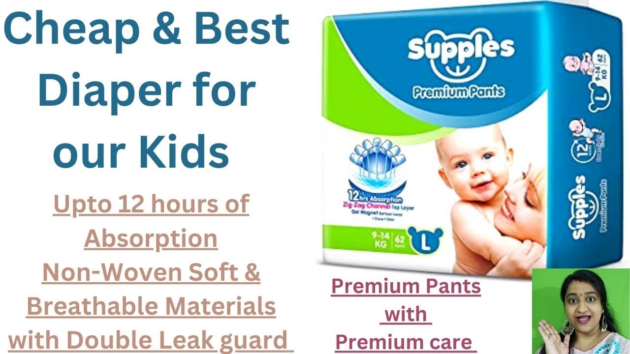 Buy Supples Premium Diapers Medium M 144 Count 712 Kg 12 hrs  Absorption Baby Diaper Pants Online at Low Prices in India  Amazonin