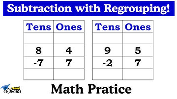Subtraction by Regrouping Made Easy | Math Practice for Beginners