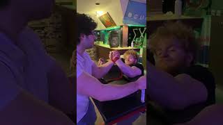 Arm Wrestler gets humbled #motivation #armwrestling #devonlarrat #viral