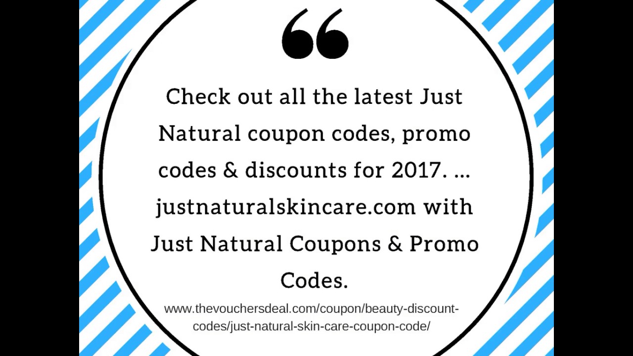Just natural skin care coupon code